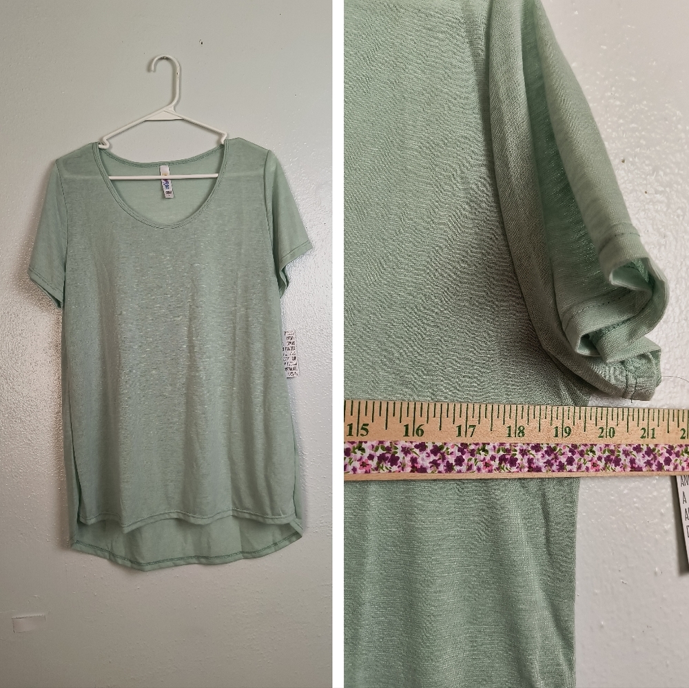 Lularoe Classic T Tunic Top Women's Size L Green Mint Heather
